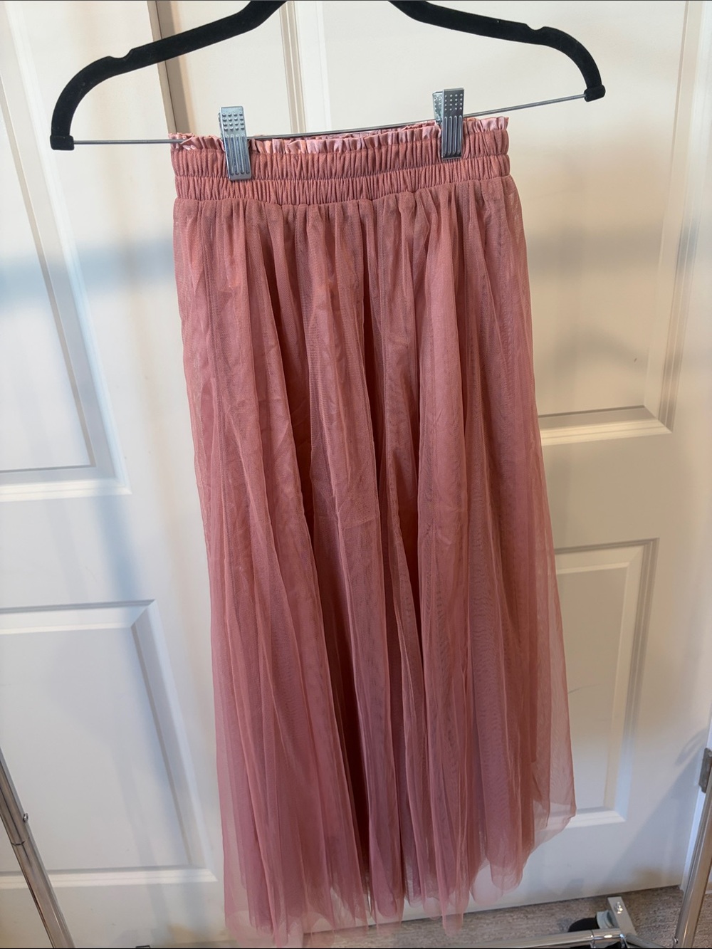 Women's Dusty Rose Tulle Maxi Skirt